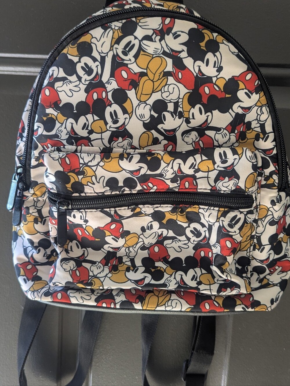 Disney Mickey Mouse Mini Backpack All-Over Print, Multicolor/Black 10x10x4
